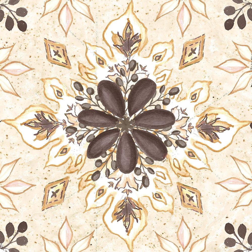 Warm Tribal Texture Floral Medallion art print by Tre Sorelle Studios for $57.95 CAD