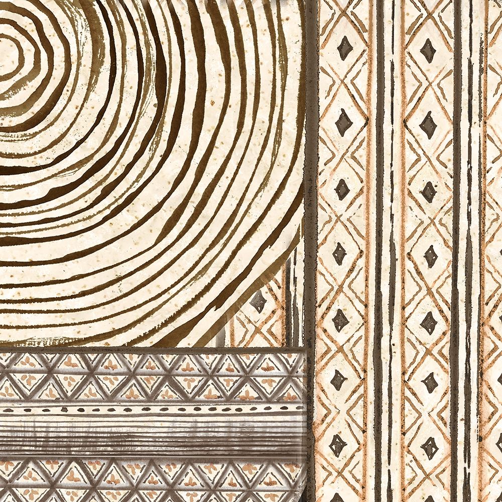 Warm Tribal Texture Patchwork III art print by Tre Sorelle Studios for $57.95 CAD