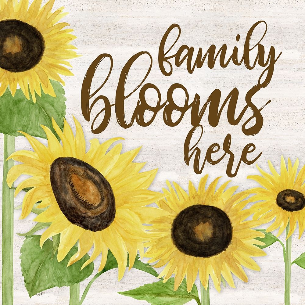 Fall Sunflower sentiment I-Family art print by Tara Reed for $57.95 CAD