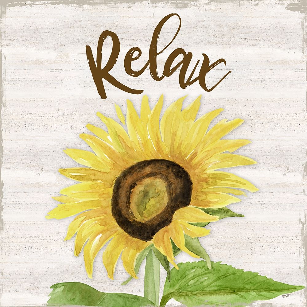 Fall Sunflower sentiment III-Relax art print by Tara Reed for $57.95 CAD