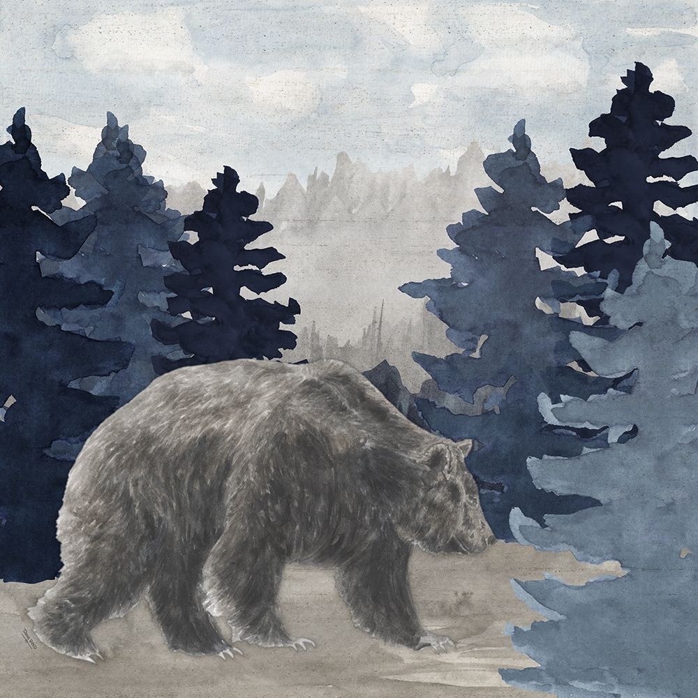 Blue Cliff Mountains scene I-Bear art print by Tara Reed for $57.95 CAD