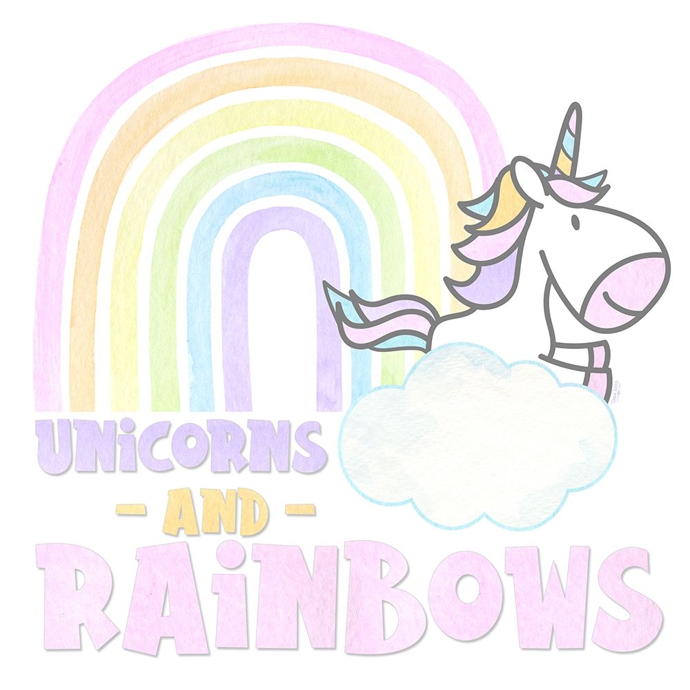 Pastel Rainbows V-Unicorns art print by Tara Reed for $57.95 CAD