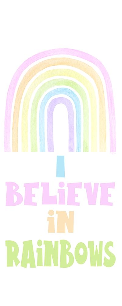 Pastel Rainbows vertical I-Believe art print by Tara Reed for $57.95 CAD