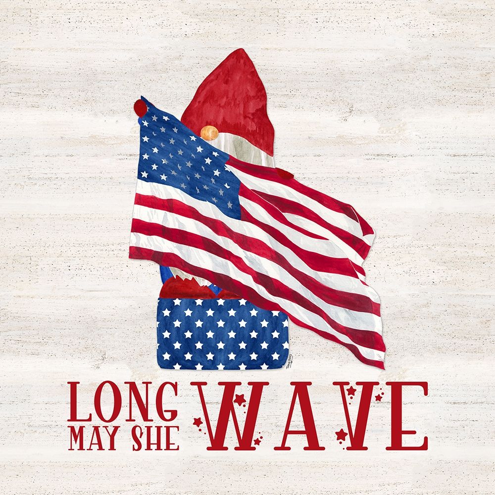Patriotic Gnomes V-Long may she wave art print by Tara Reed for $57.95 CAD