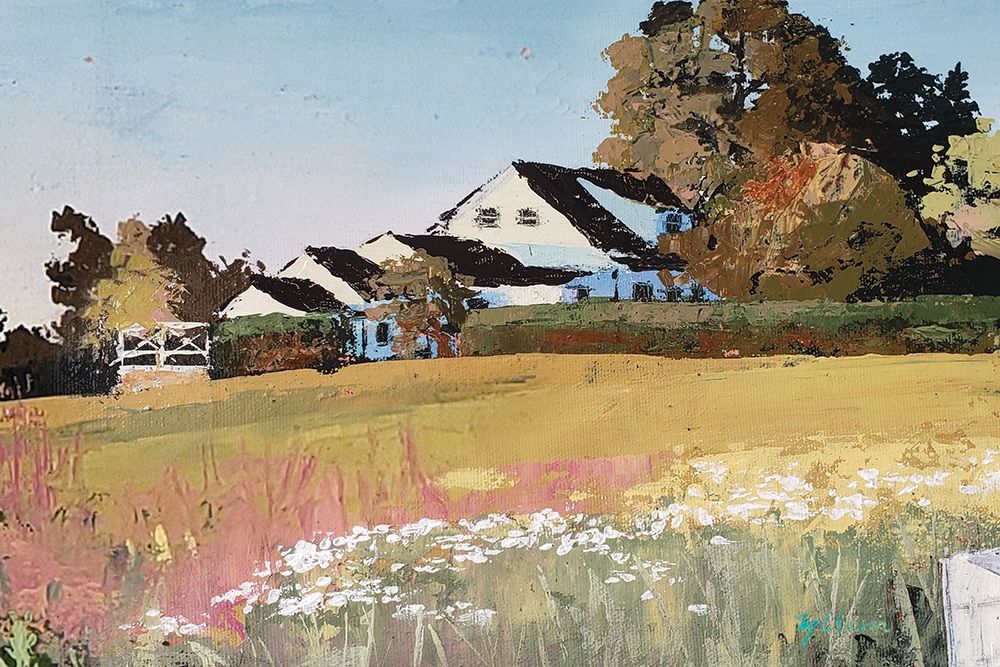 Farmyard Landscape II art print by Marie-Elaine Cusson for $57.95 CAD