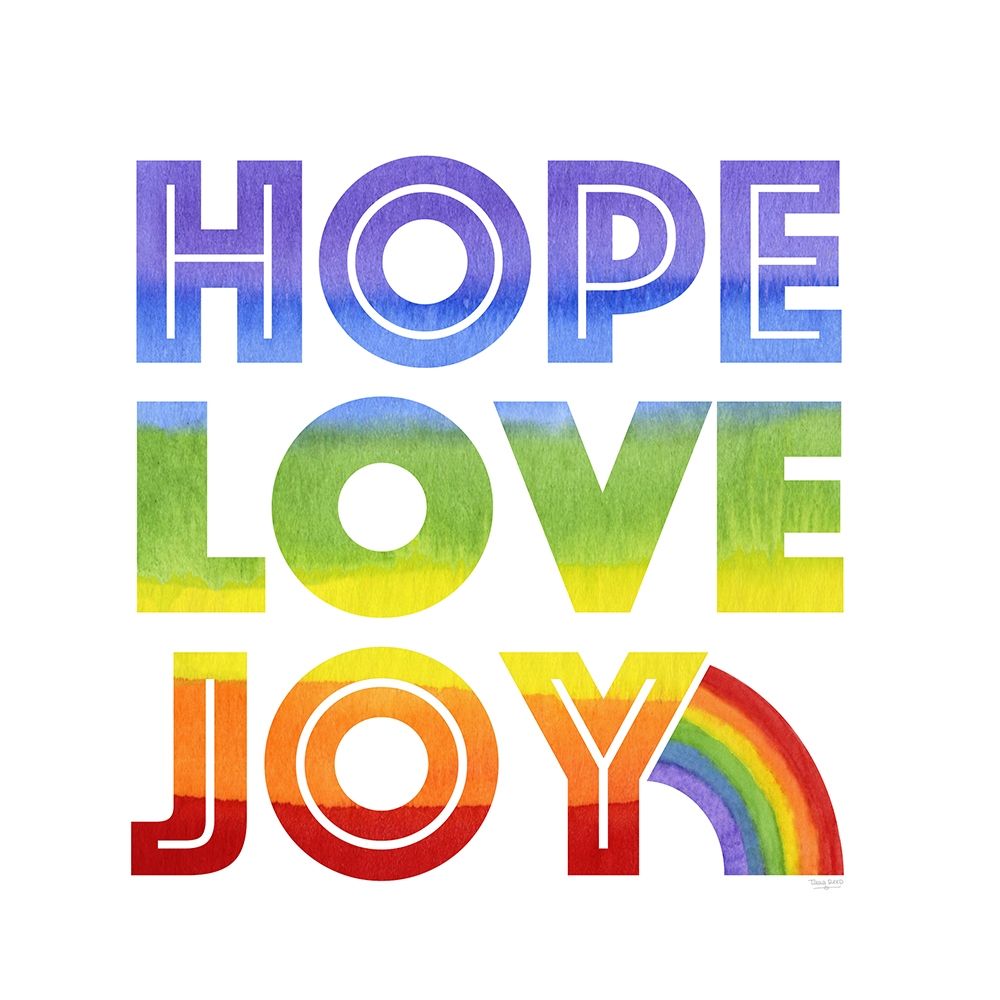 Rainbow Text III-Hope  Love Joy art print by Tara Reed for $57.95 CAD
