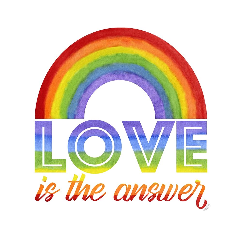 Rainbow Text IV-Love art print by Tara Reed for $57.95 CAD