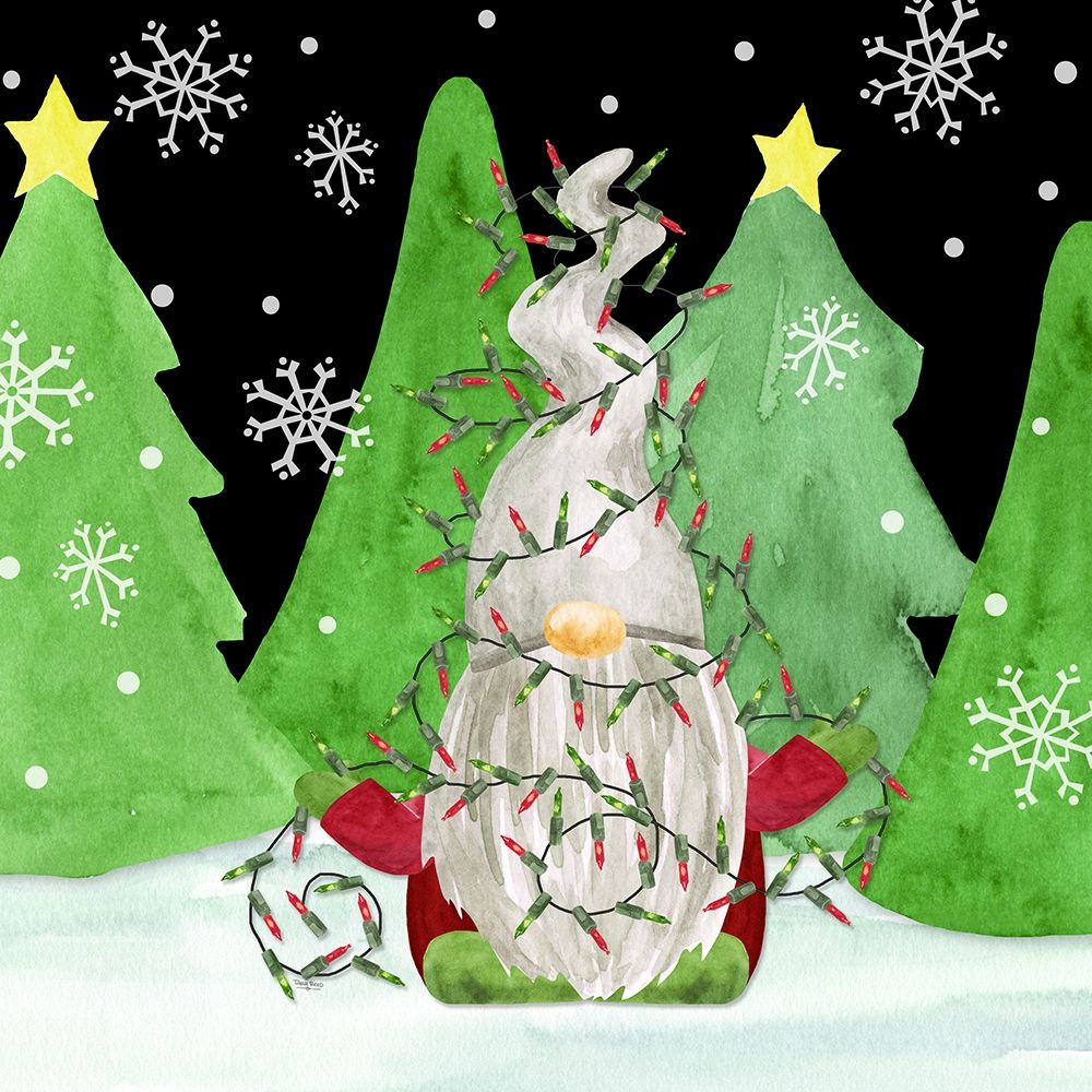 Gnome for Christmas III-Gnome Lights art print by Tara Reed for $57.95 CAD