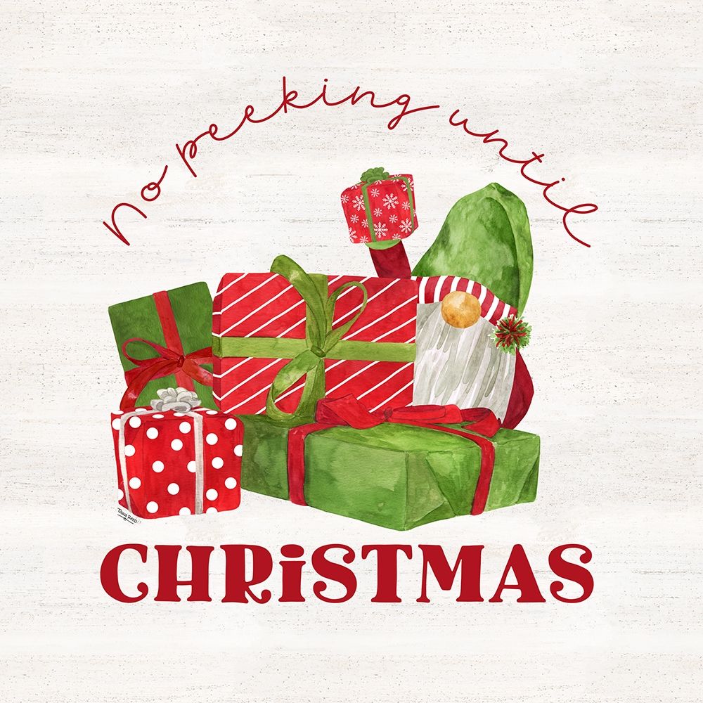 Gnome for Christmas Sentiment VII-No Peeking art print by Tara Reed for $57.95 CAD