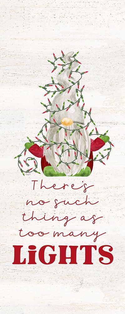 Gnome for Christmas Sentiment vertical II-Lights art print by Tara Reed for $57.95 CAD