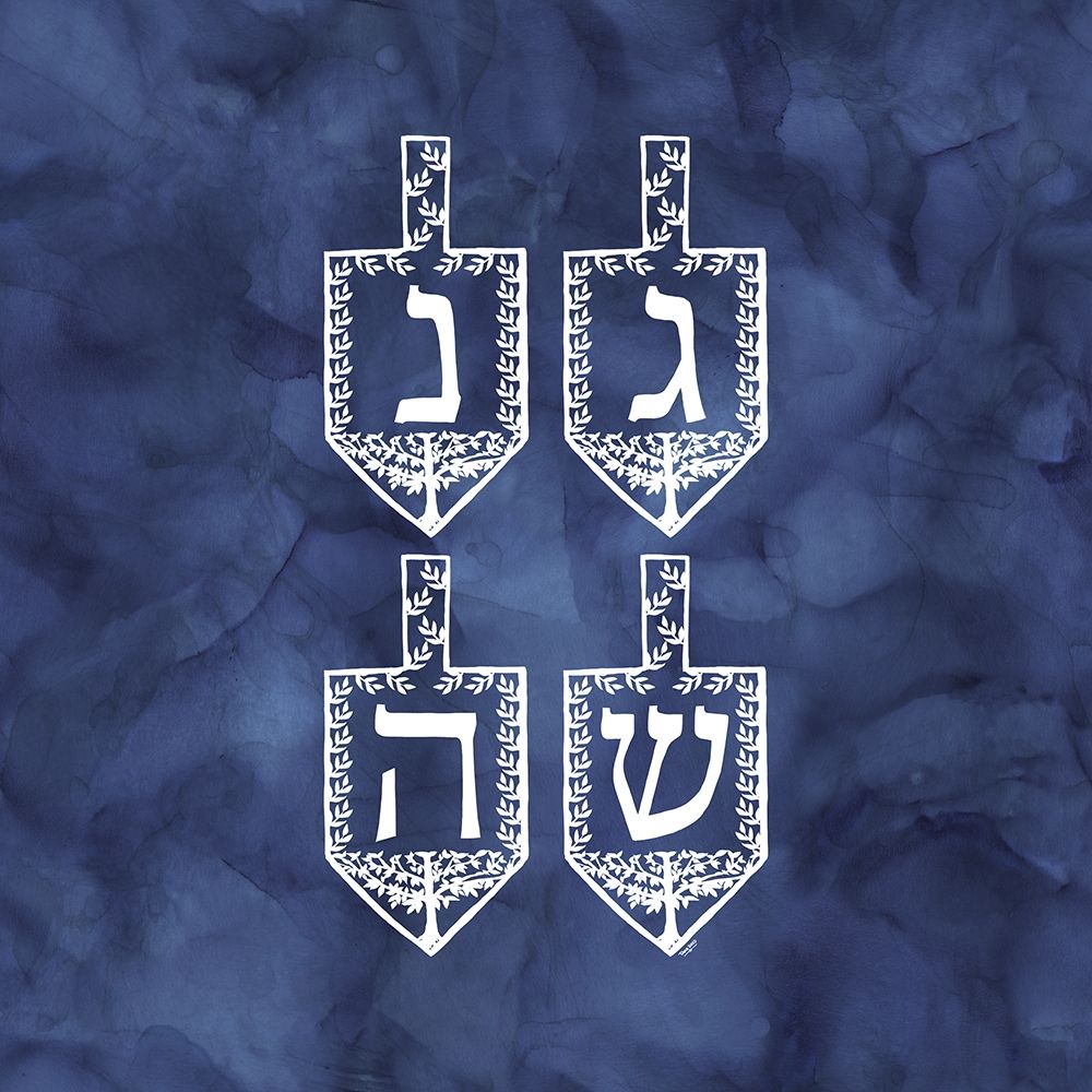 Festival of Lights blue II-Dreidels art print by Tara Reed for $57.95 CAD