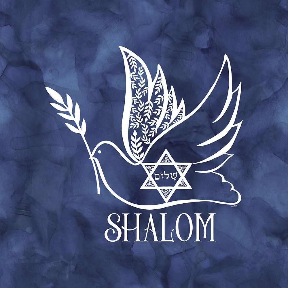 Festival of Lights blue V-Shalom Dove art print by Tara Reed for $57.95 CAD