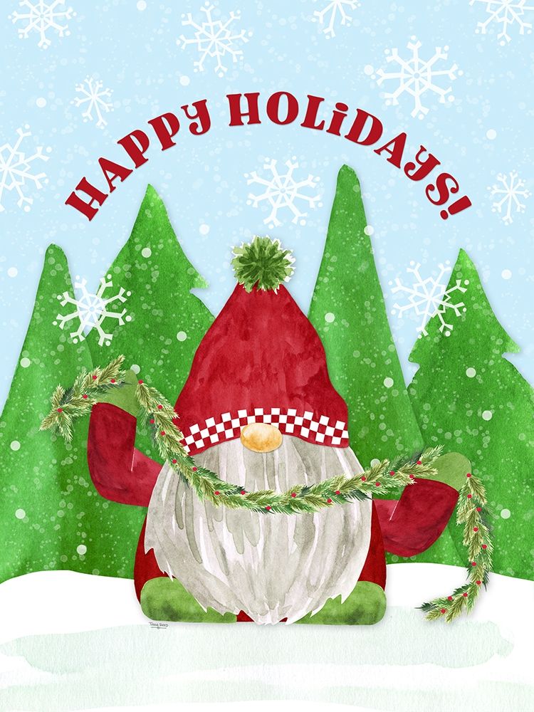 Gnome for Christmas portrait blue I-Holiday art print by Tara Reed for $57.95 CAD