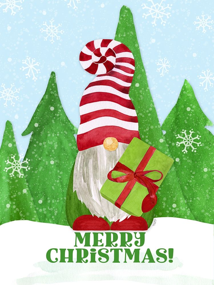 Gnome for Christmas portrait blue IV-Gift art print by Tara Reed for $57.95 CAD
