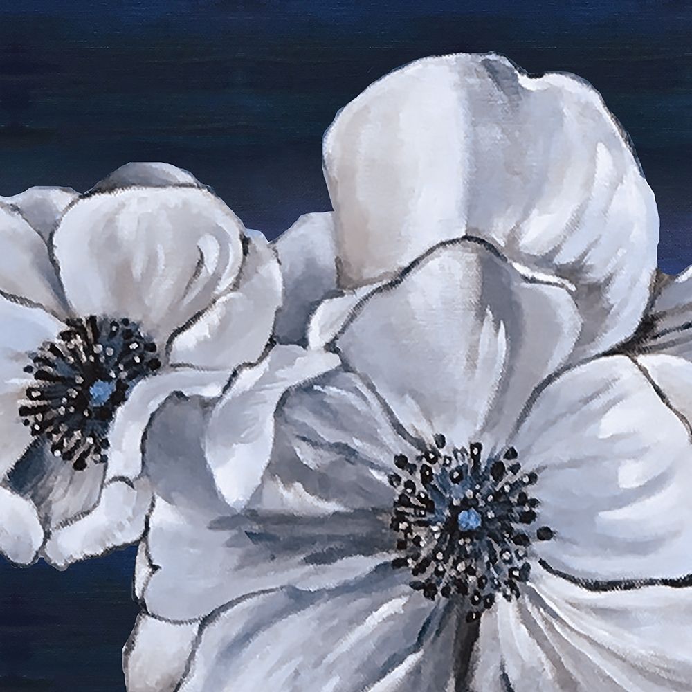 Blue and White Floral I art print by Lee C for $57.95 CAD