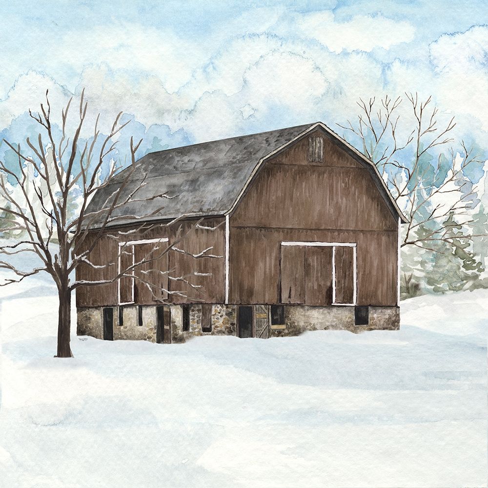 Winter Barn Quilt I art print by Tara Reed for $57.95 CAD