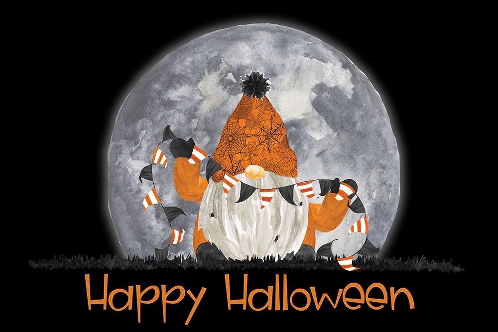 Gnomes of Halloween landscape-Happy Halloween art print by Tara Reed for $57.95 CAD