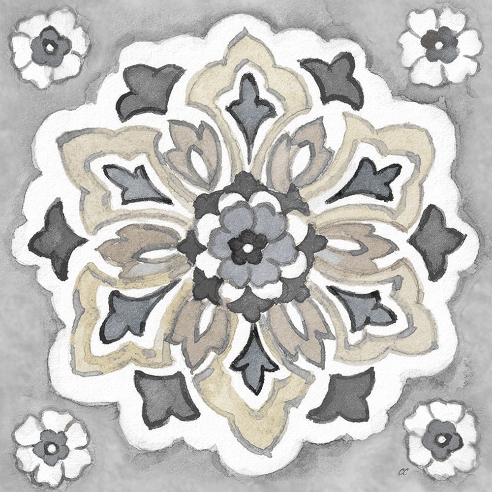 Turkish  Tile Neutral IV art print by Cynthia Coulter for $57.95 CAD