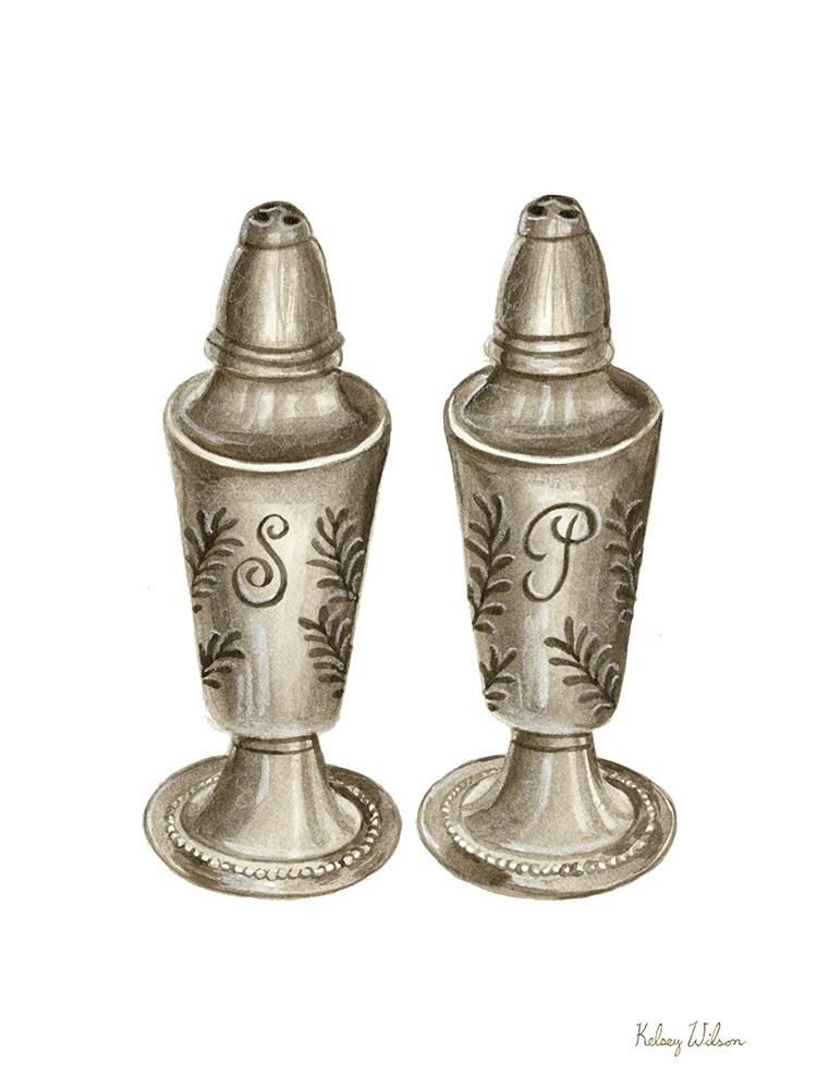 Vintage  Tableware IV-Salt and Pepper art print by Kelsey Wilson for $57.95 CAD