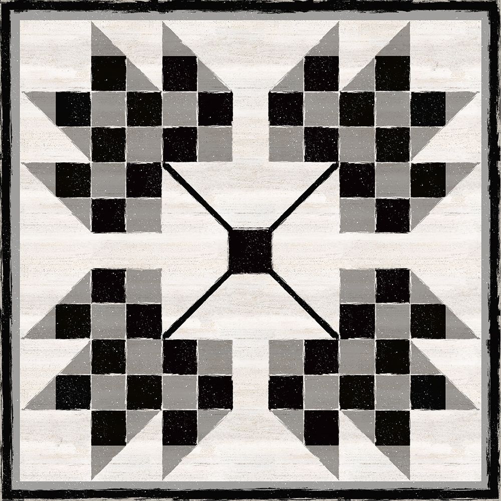 Black  and White Quilt Block V art print by Tara Reed for $57.95 CAD
