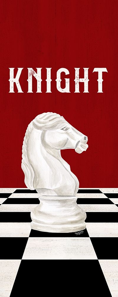 Rather be Playing Chess Pieces red panel III-Knight art print by Tara Reed for $57.95 CAD