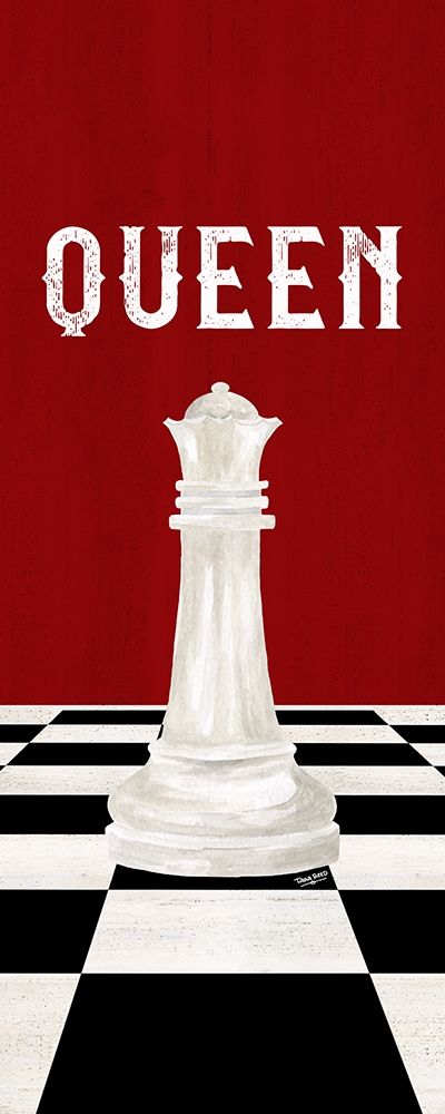 Rather be Playing Chess Pieces red panel VI-Queen art print by Tara Reed for $57.95 CAD