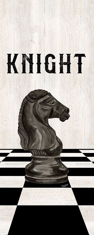 Rather be Playing Chess Pieces black panel III-Knight art print by Tara Reed for $57.95 CAD
