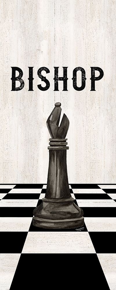 Rather be Playing Chess Pieces black panel IV-Bishop art print by Tara Reed for $57.95 CAD