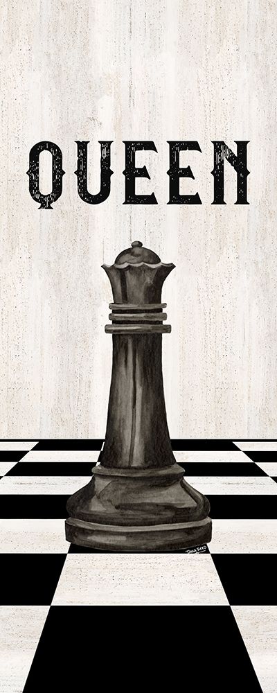 Rather be Playing Chess Pieces black panel VI-Queen art print by Tara Reed for $57.95 CAD