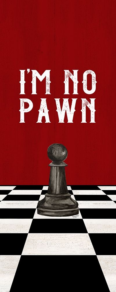 Rather be Playing Chess black on red panel III-No Pawn art print by Tara Reed for $57.95 CAD