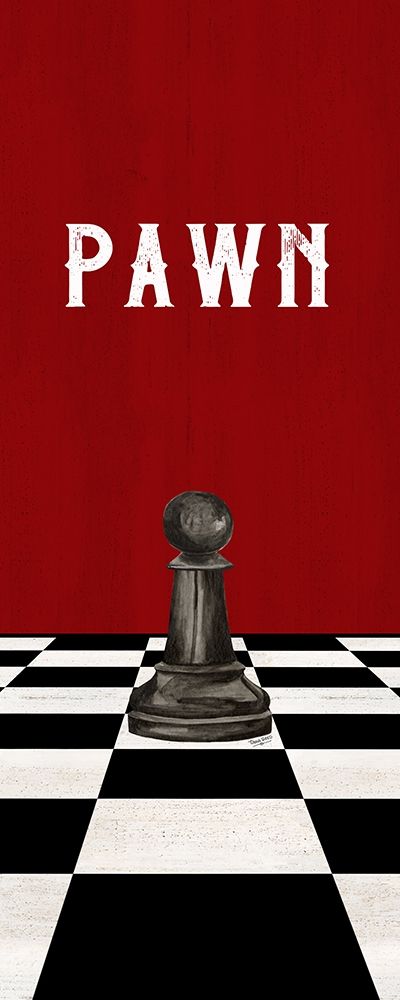 Rather be Playing Chess Pieces black on red panel I-Pawn art print by Tara Reed for $57.95 CAD