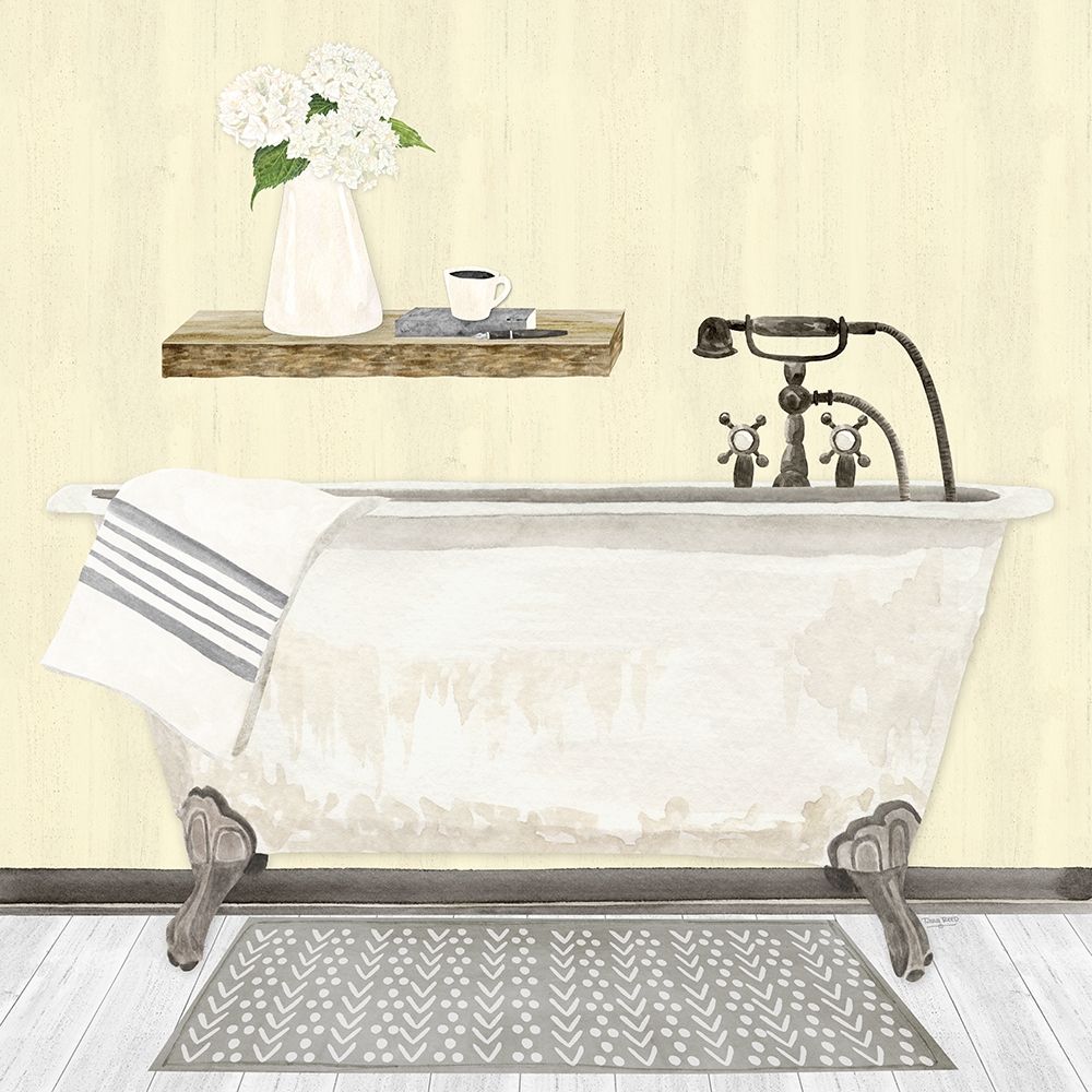 Farmhouse Bath I gray And yellow 2-Tub art print by Tara Reed for $57.95 CAD
