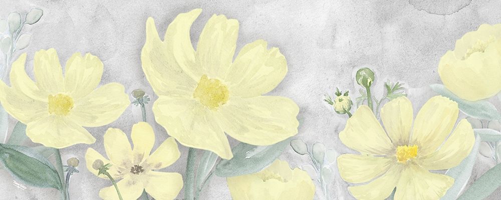 Peaceful Repose gray And yellow panel I art print by Tara Reed for $57.95 CAD