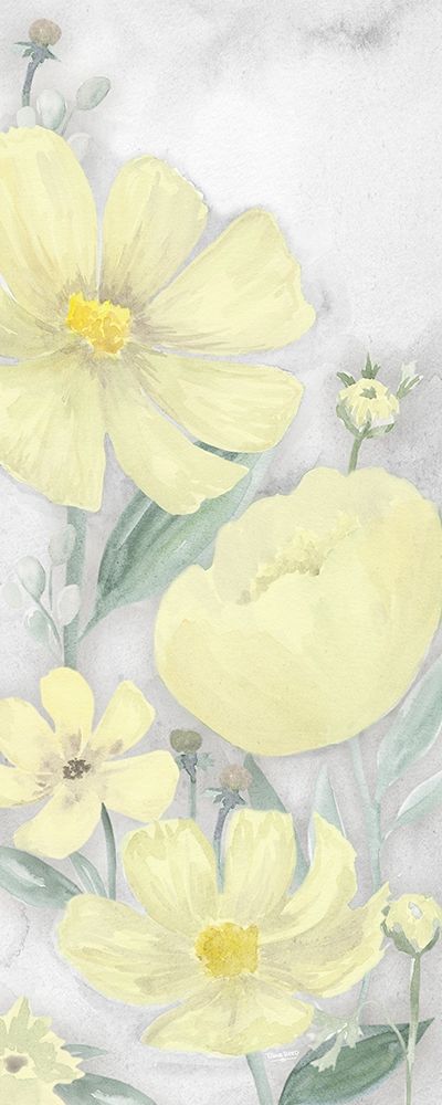 Peaceful Repose gray And yellow vertical I art print by Tara Reed for $57.95 CAD