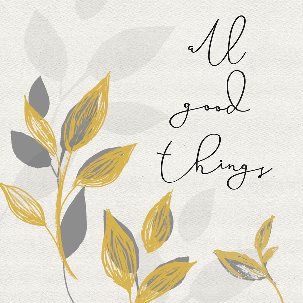 Botanical  Inspiration yellow gray I-Good Things art print by HM Design for $57.95 CAD