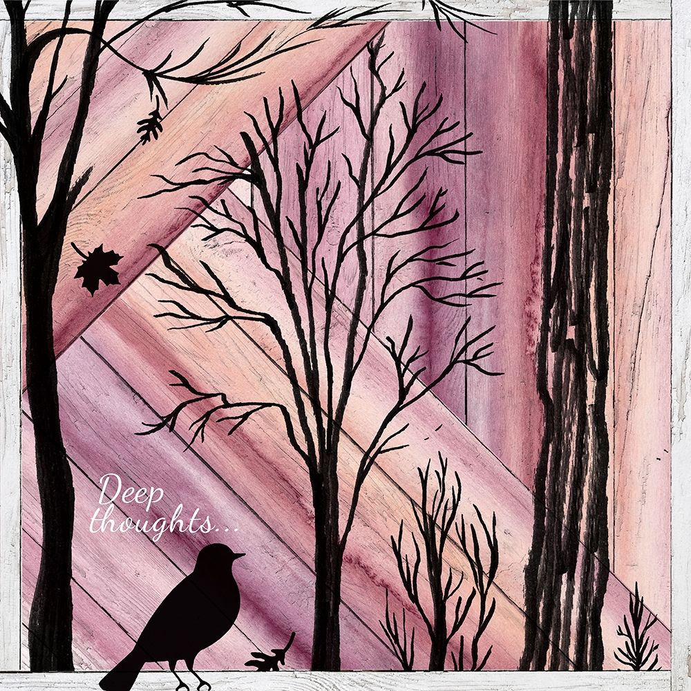 Framed  Wood Sentiment II-Deep Thoughts art print by Lee C for $57.95 CAD