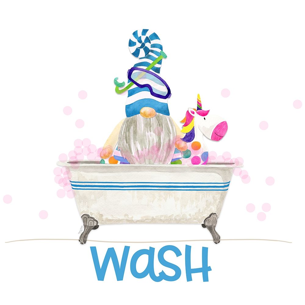 Bathroom  Gnomes III-Wash art print by Tara Reed for $57.95 CAD