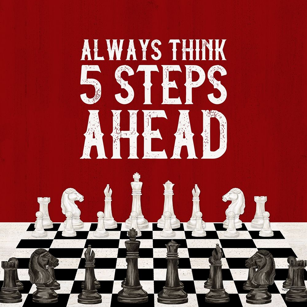 Rather  be Playing Chess red III-5 Steps Ahead art print by Tara Reed for $57.95 CAD