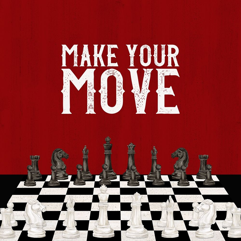 Rather  be Playing Chess red IV-Your Move art print by Tara Reed for $57.95 CAD