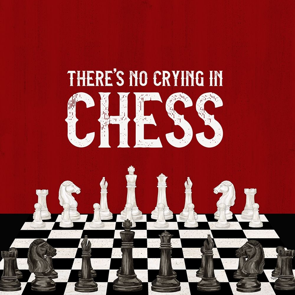 Rather  be Playing Chess red V-No Crying art print by Tara Reed for $57.95 CAD
