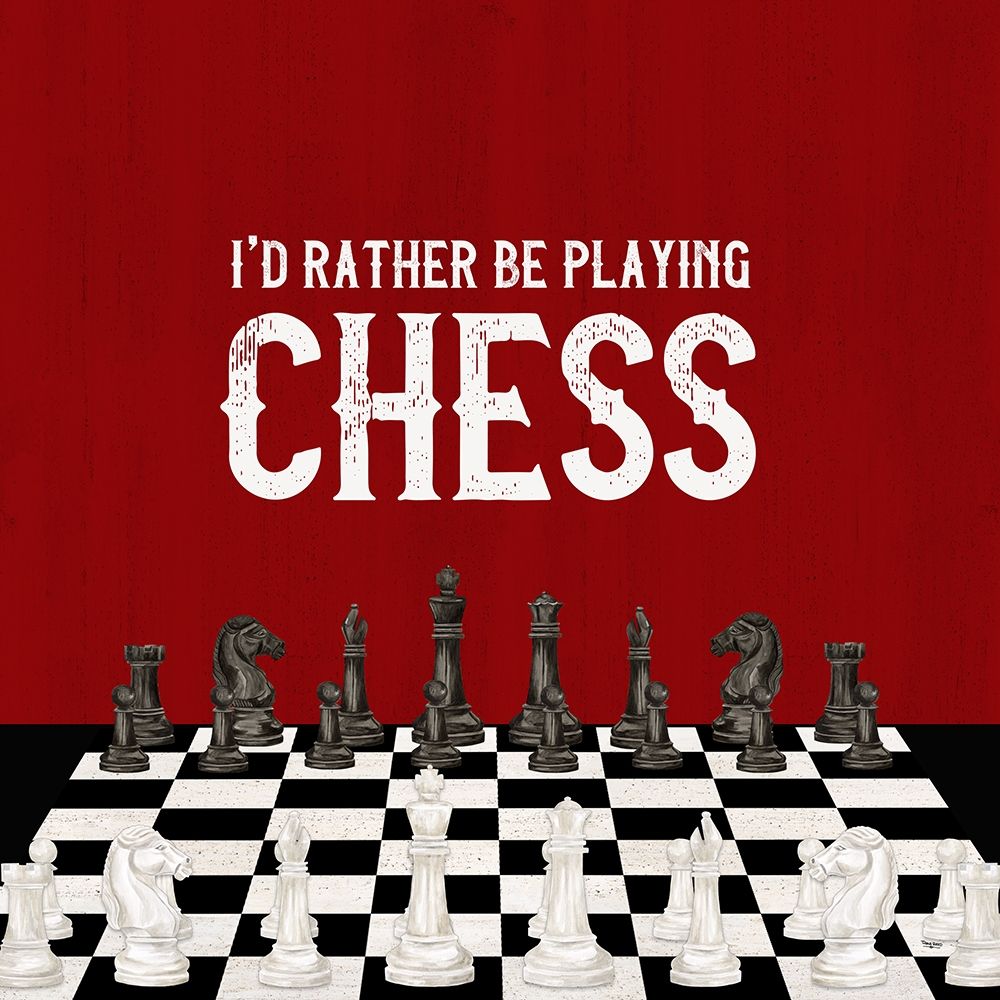 Rather  be Playing Chess red VI-Rather Be art print by Tara Reed for $57.95 CAD