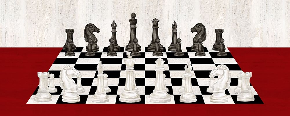 Rather  be Playing Chess board panel red art print by Tara Reed for $57.95 CAD