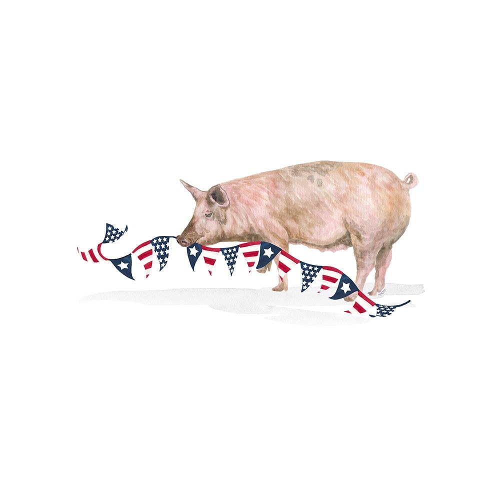 All  American Farmhouse on white V art print by Tara Reed for $57.95 CAD