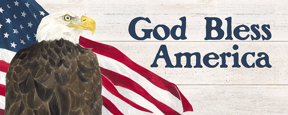 Let  Freedom Soar Sentiment panel I-God Bless art print by Tara Reed for $57.95 CAD