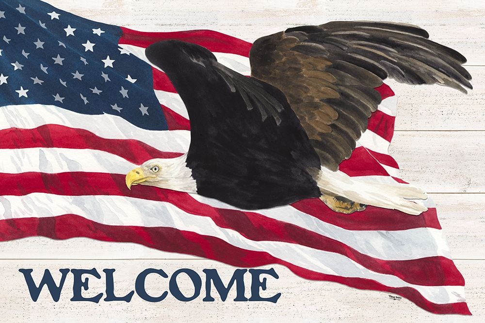 Let  Freedom Soar Sentiment landscape-Welcome art print by Tara Reed for $57.95 CAD