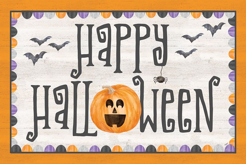 Sit a Spell Sentiment landscape II-Happy Halloween art print by Tara Reed for $57.95 CAD