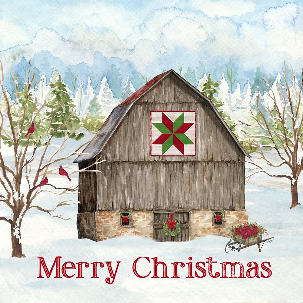 Christmas Barn I art print by Tara Reed for $57.95 CAD