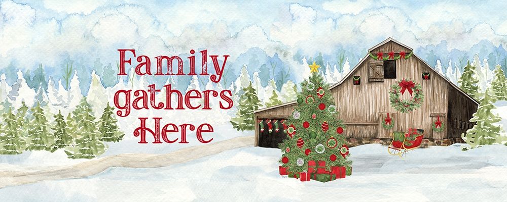 Christmas Barn panel II art print by Tara Reed for $57.95 CAD