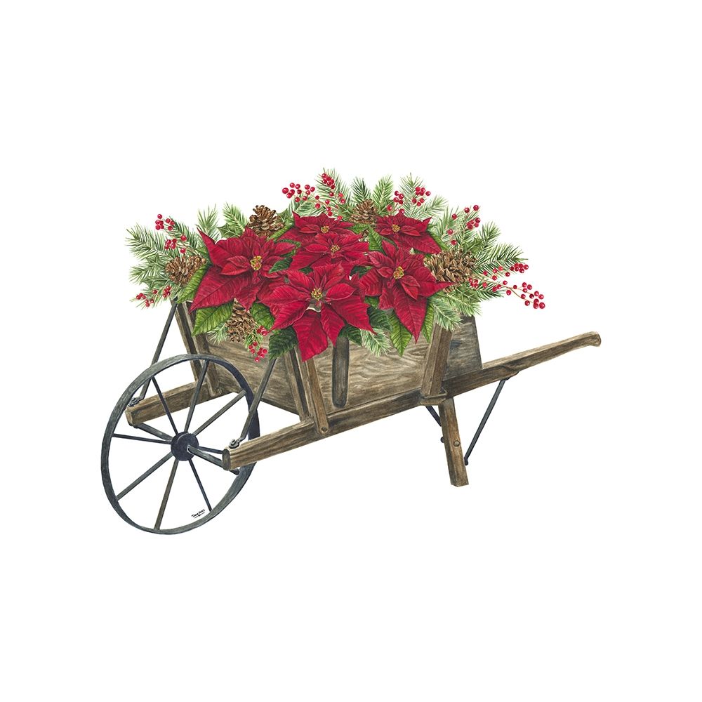 Home for the Holidays icon VI-Christmas Wheelbarrow art print by Tara Reed for $57.95 CAD