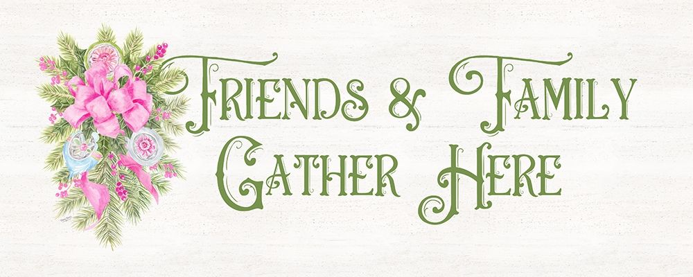 Vintage Christmas panel I-Friends and Family art print by Tara Reed for $57.95 CAD
